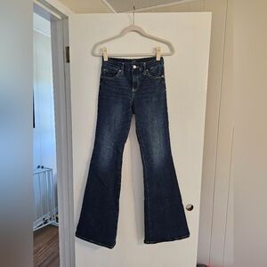 Express Flared Dark Blue Jeans